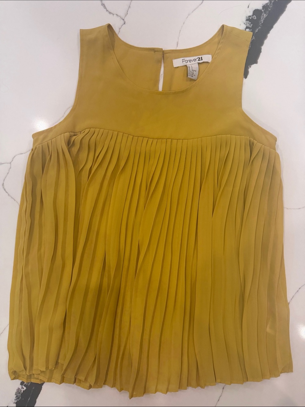 Forever 21 Pleated Sleeveless Camisole in Mustard